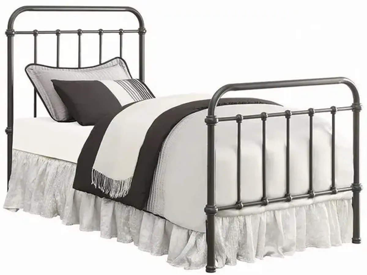 Coaster Livingston Metal Twin Open Frame Bed Dark Bronze