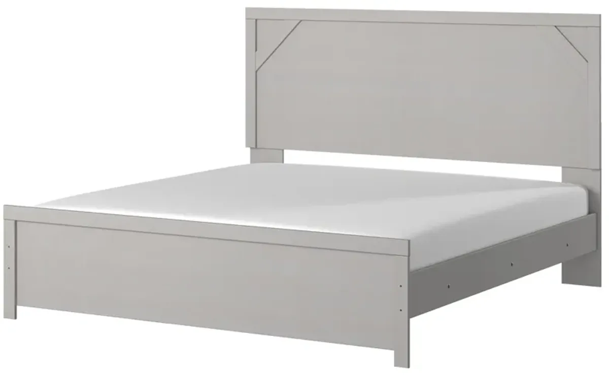 Ashley Cottonburg Dove Gray King Panel Bed