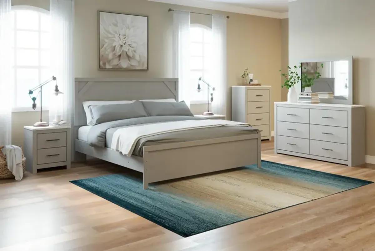 Ashley Cottonburg Dove Gray King Panel Bed