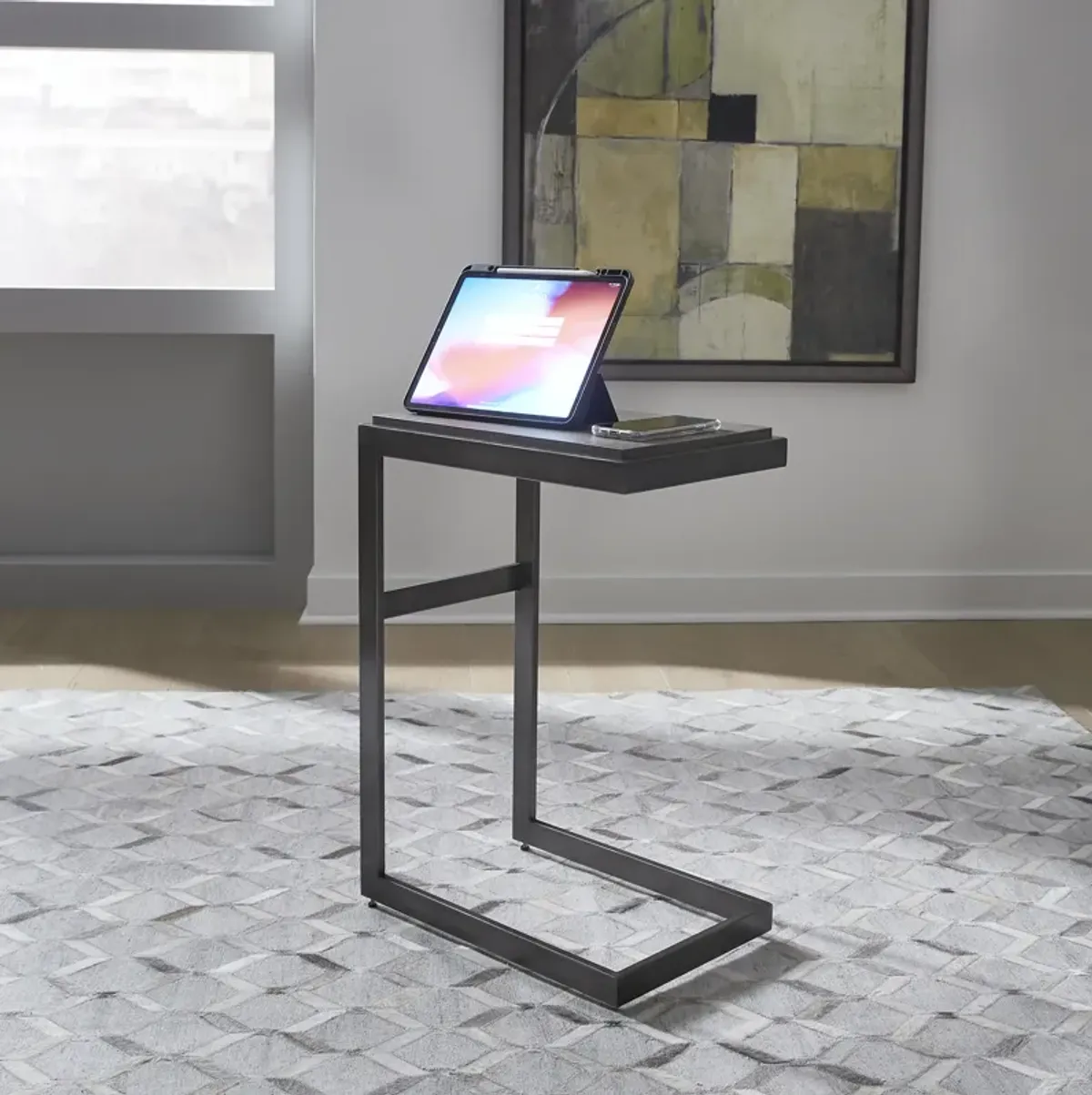 Liberty Furniture Modern View Gauntlet Gray Laptop Table