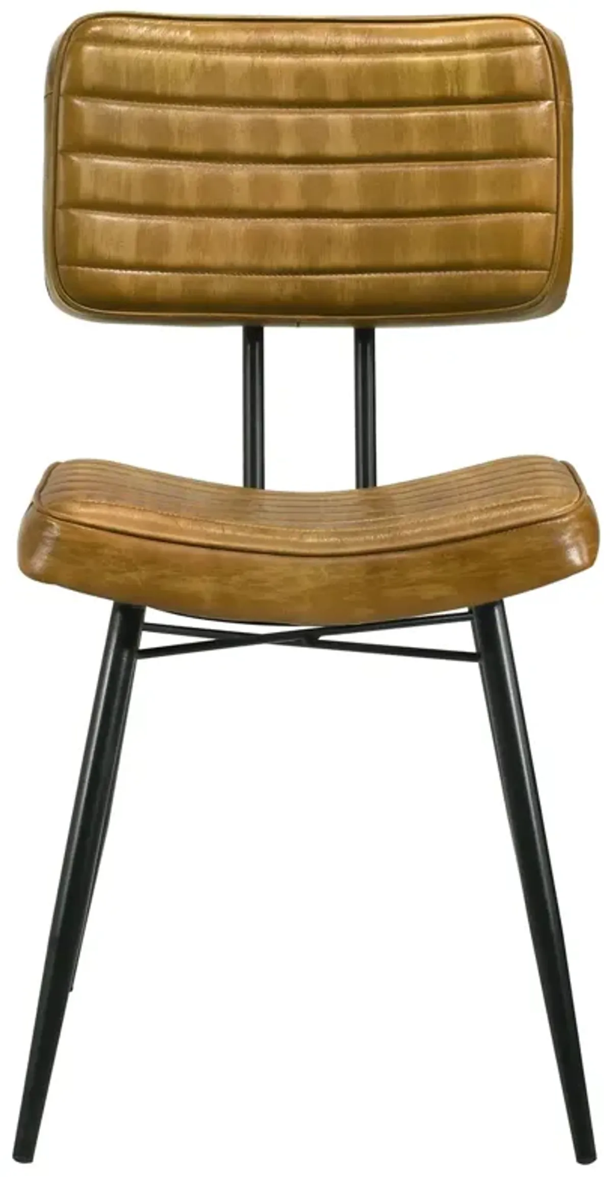 Coaster Misty Leather Upholstered Dining Side Chair Camel