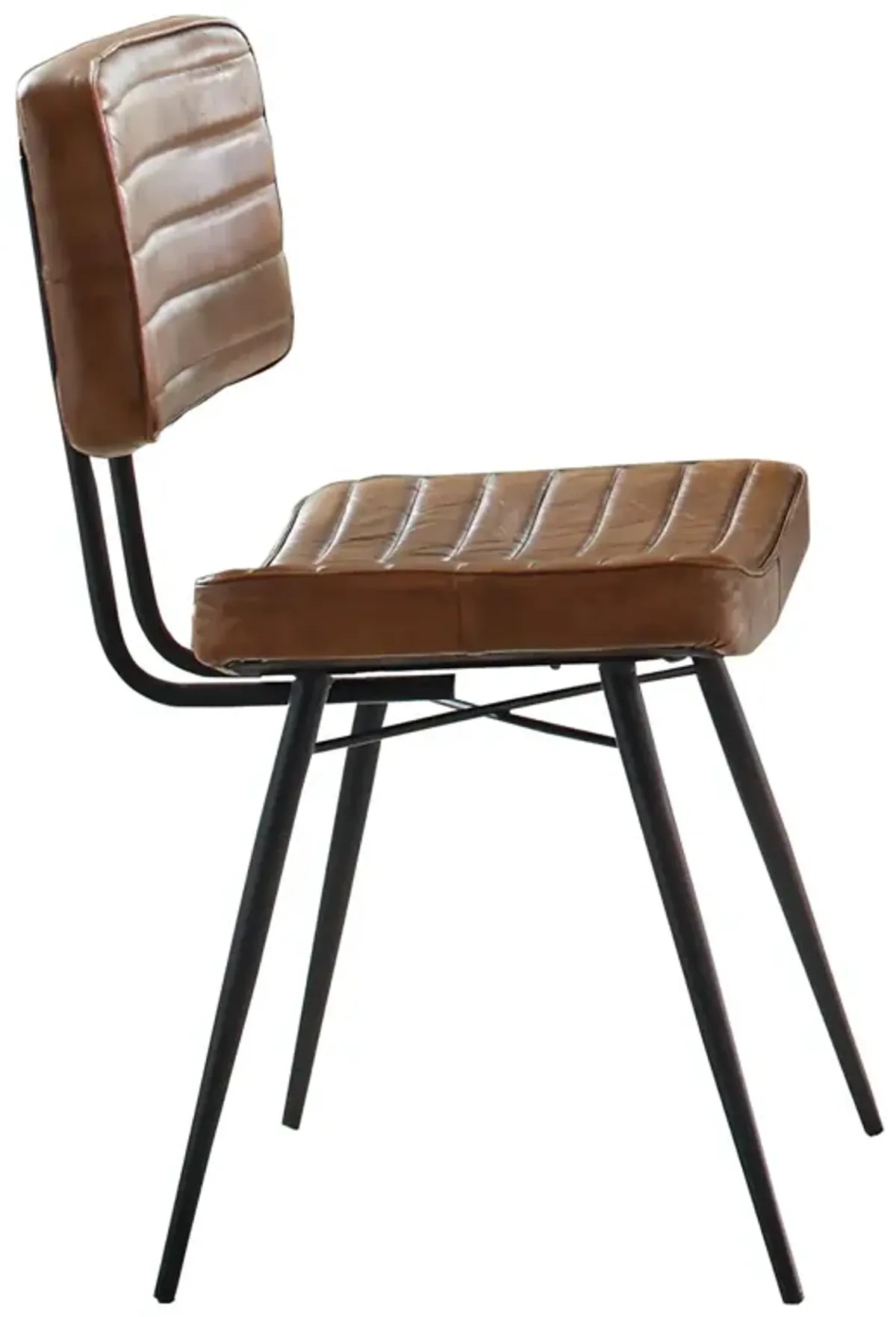 Coaster Misty Leather Upholstered Dining Side Chair Camel