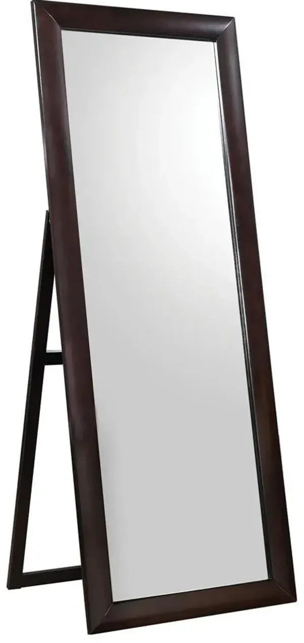 Phoenix 30 X 76 Inch Wood Framed Standing Mirror Cappuccino