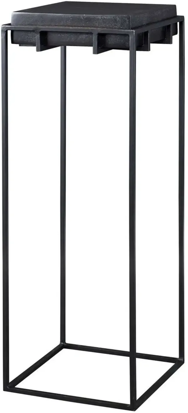 TELONE DARK OXIDIZED BLACK LARGE PEDESTAL TABLE