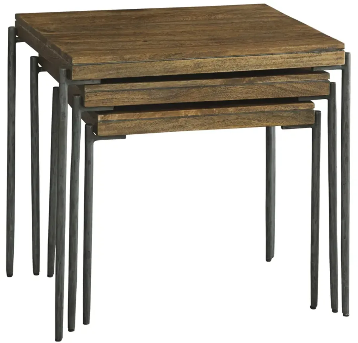 Hekman Nesting Tables Gray Solid Mango Slab Top Bedford Park