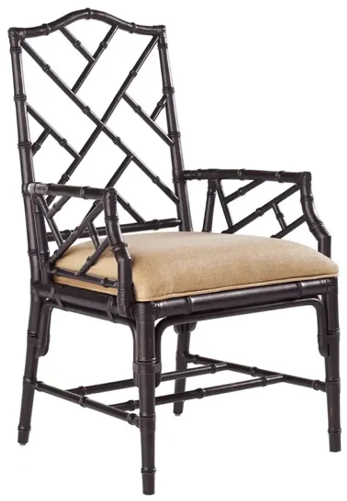 Tommy Bahama Home by Lexington Island Estate Cross Back Armchair Wood/Upholstered/Fabric in Noche