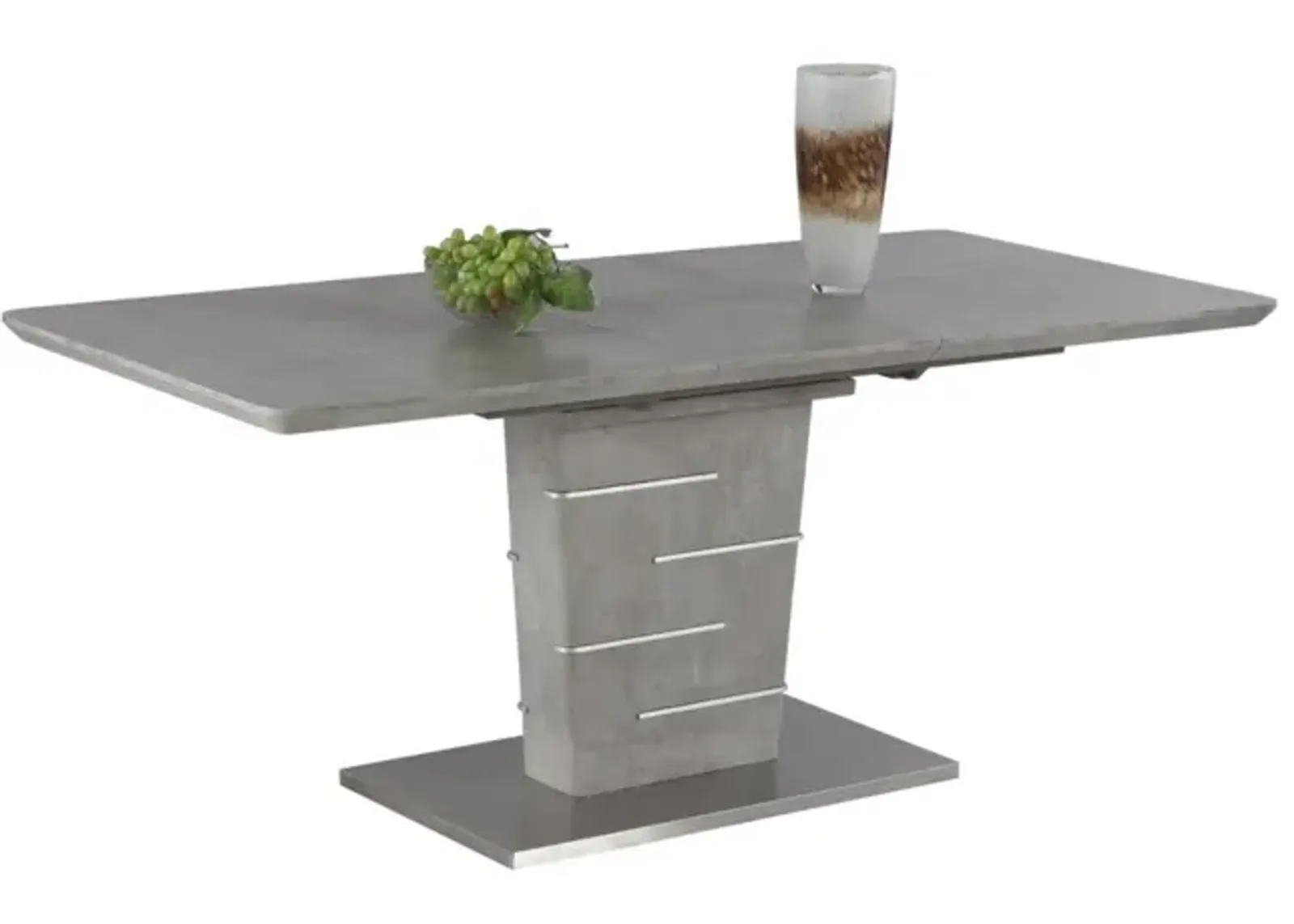 Chintaly Jezebel Concrete Veneer Top Dining Table with Butterfly Extension