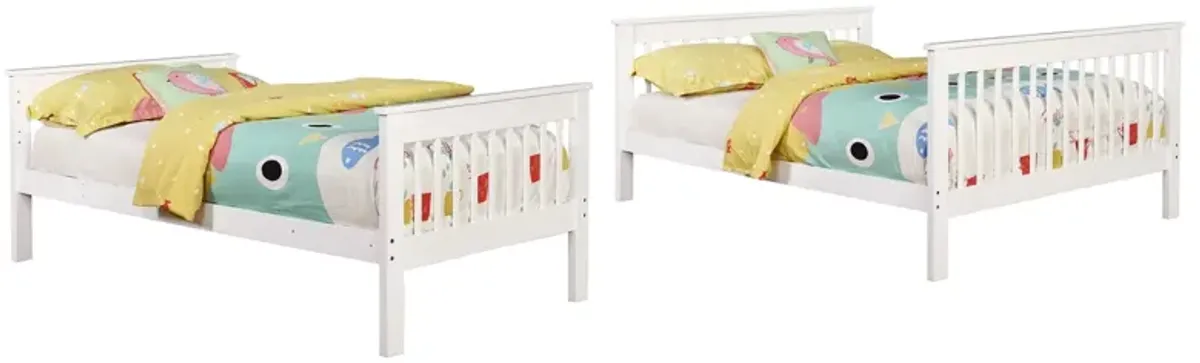 Coaster Chapman Wood Twin Over Full Bunk Bed White