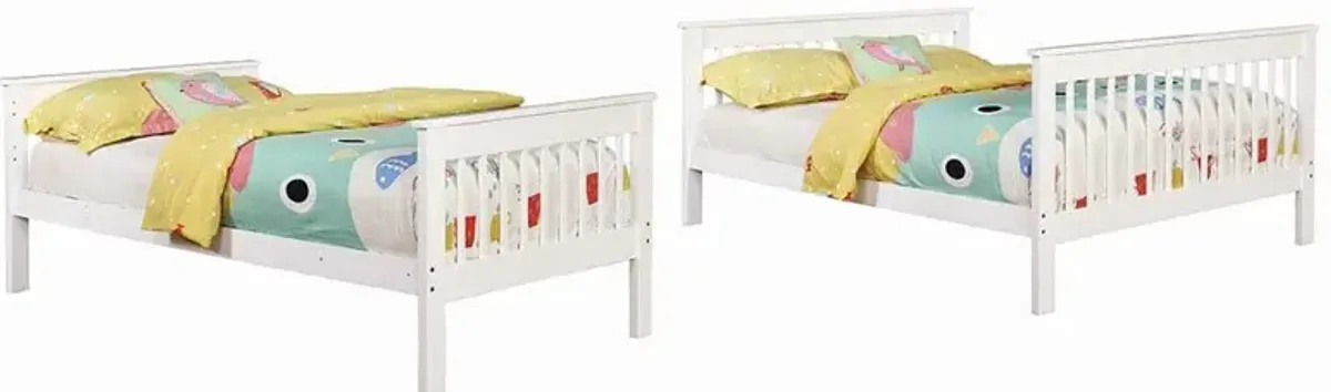 Coaster Chapman Wood Twin Over Full Bunk Bed White