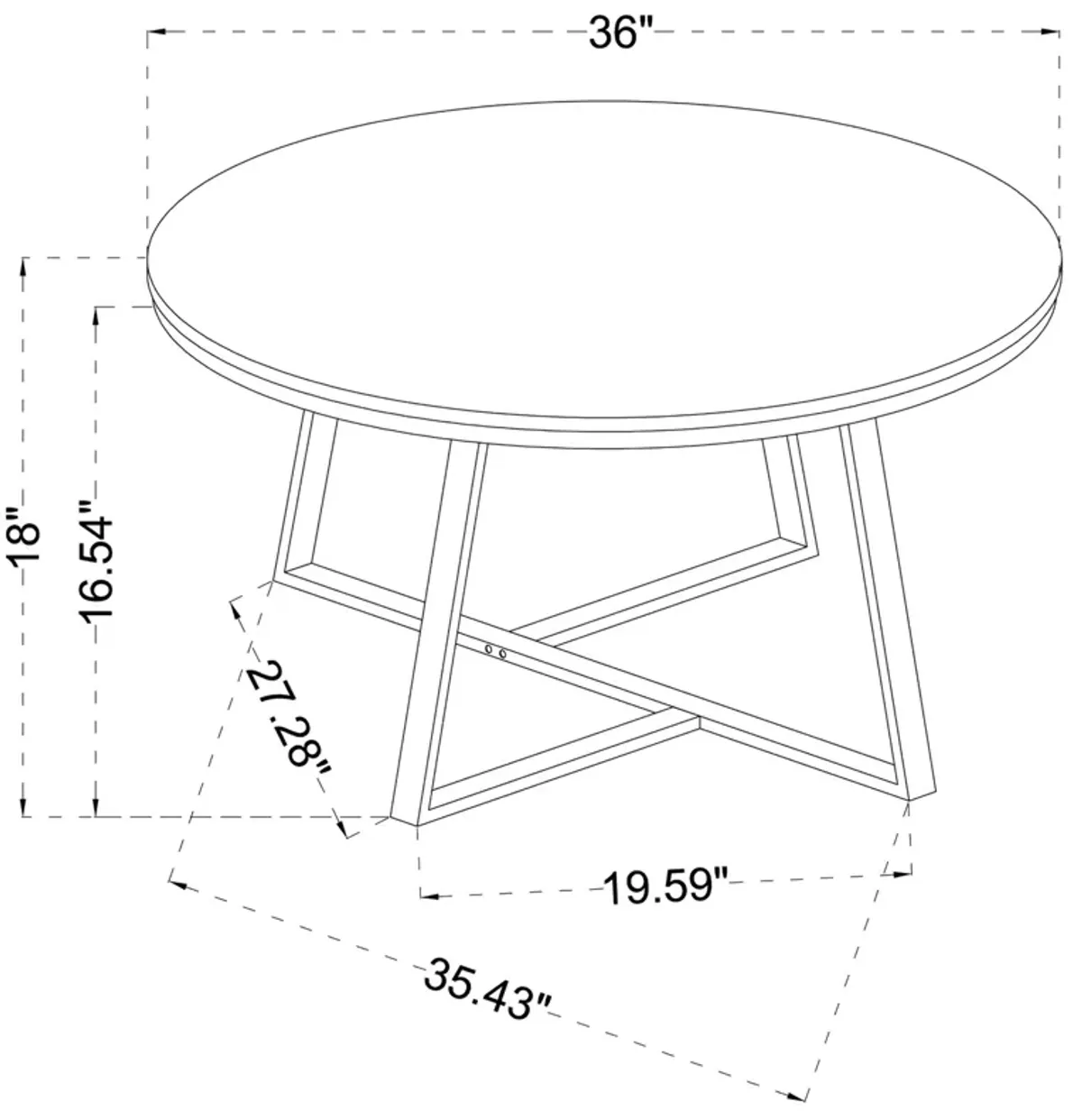 Coaster Hugo Round Faux Marble Coffee Table White & Matte Black