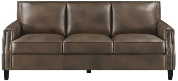 Coaster Leaton Upholstered Recessed Arm Sofa Brown Sugar