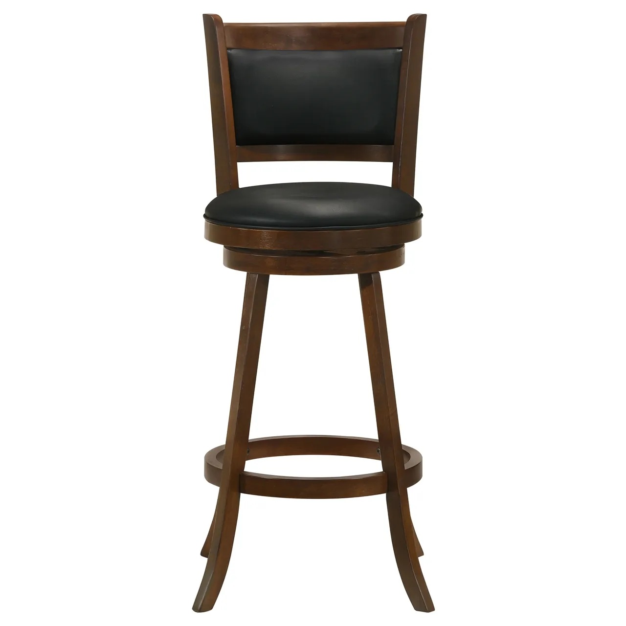 TRANSITIONAL CHESTNUT/BLACK SWIVEL BAR STOOL