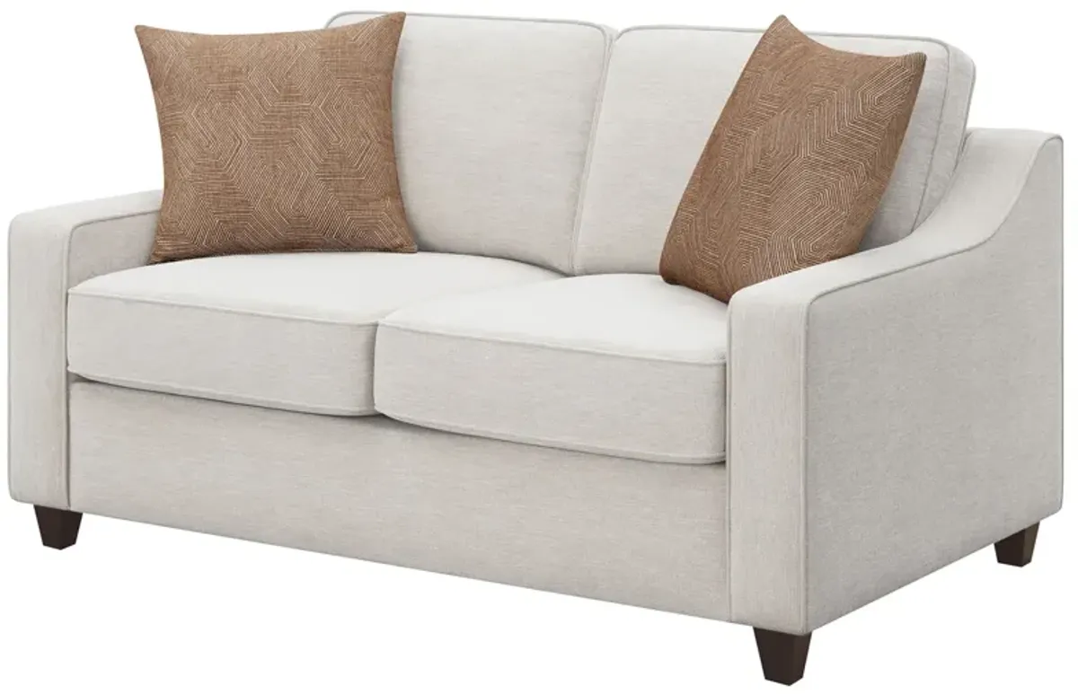 Coaster Christine Upholstered Sloped Arm Loveseat Beige