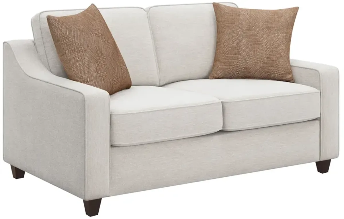 Coaster Christine Upholstered Sloped Arm Loveseat Beige