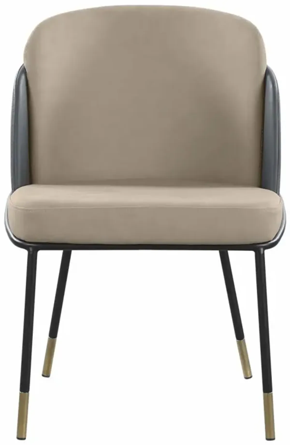 Chintaly Katherine Curved Back 2-Tone Side Chair with Golden Accents