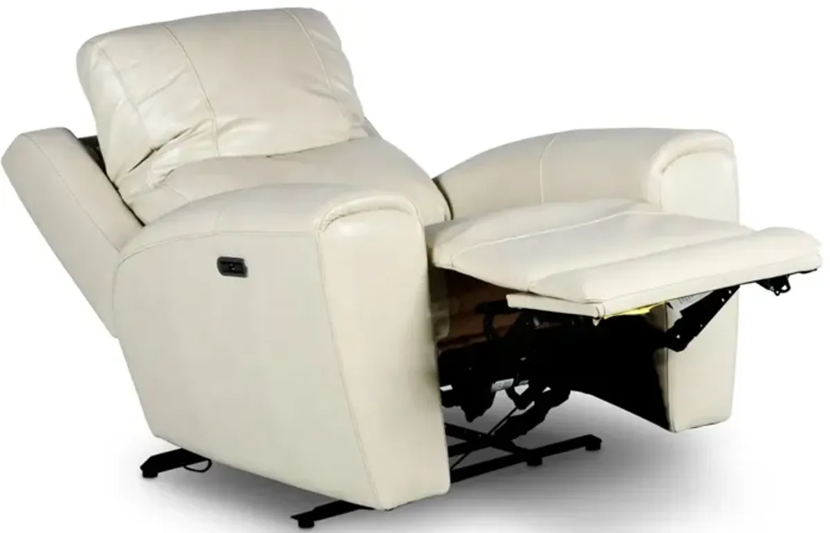 Steve Silver Laurel Ivory Leather Power Recliner