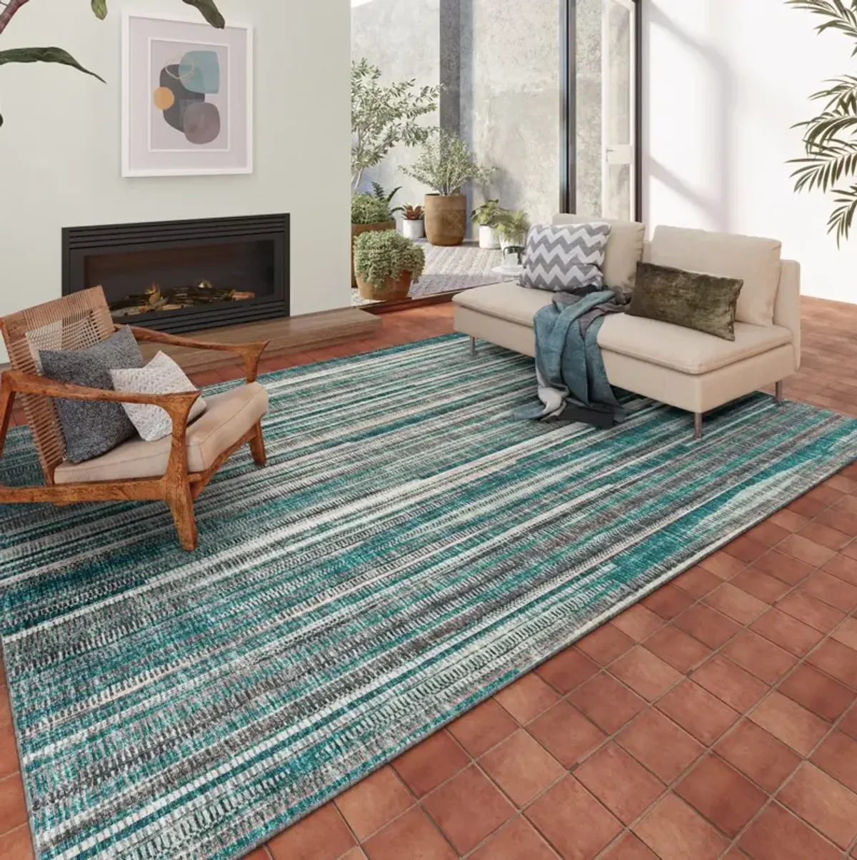 Dalyn Amador Teal 5'X8' Area Rug