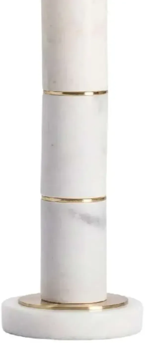 Crestview Marble Column White Table Lamp