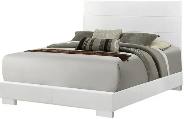 Coaster Felicity Wood King Panel Bed White High Gloss