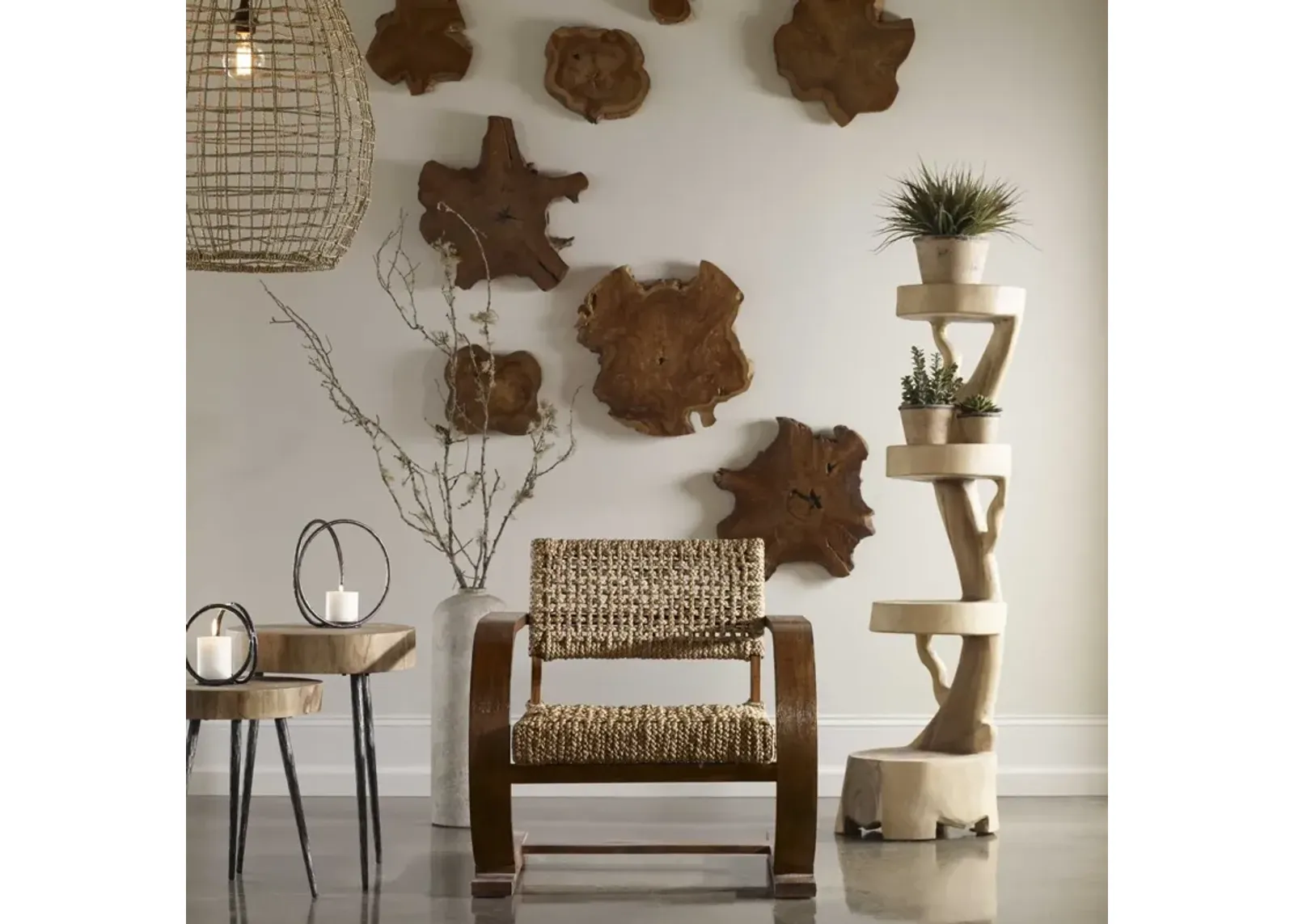 Uttermost Kalani 3-Piece Teak Wall Art