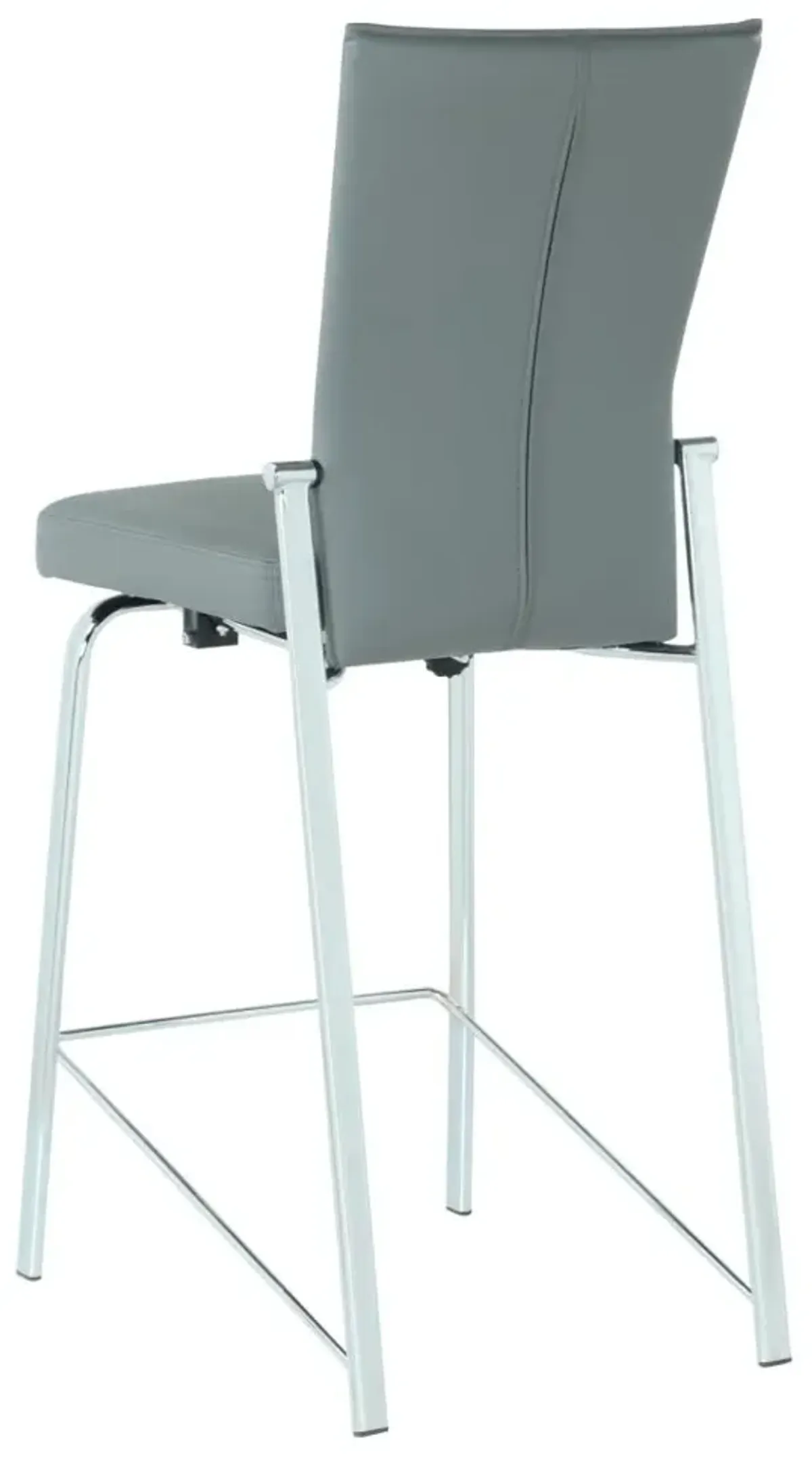 Chintaly Molly Grey/Chrome Contemporary Motion Back Bar Stool with Chrome Frame