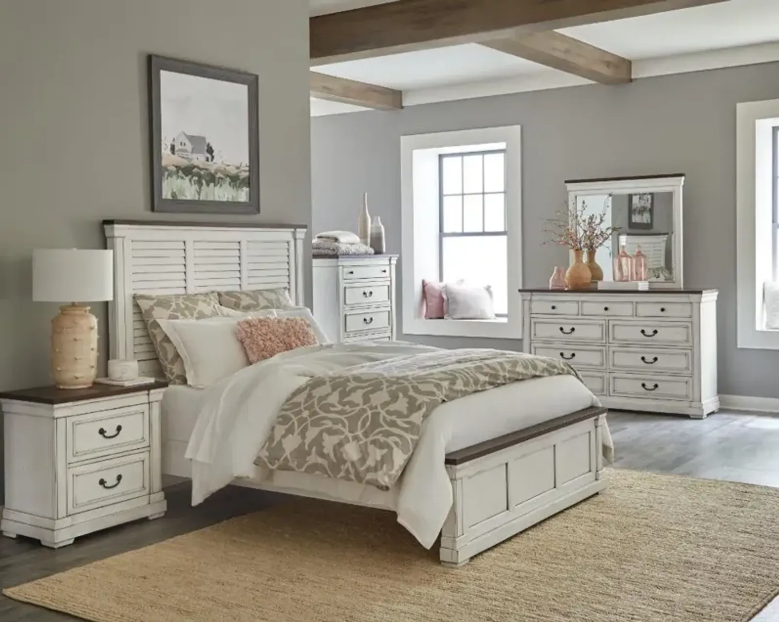 Coaster Hillcrest 9-Drawer Dresser Distressed White