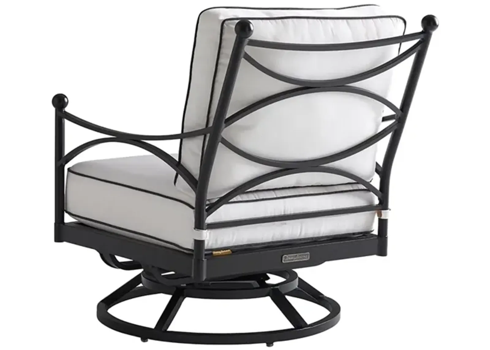 Tommy Bahama Outdoor by Lexington Pavlova Swivel Lounge Chair in Graphite/Plain Cushion