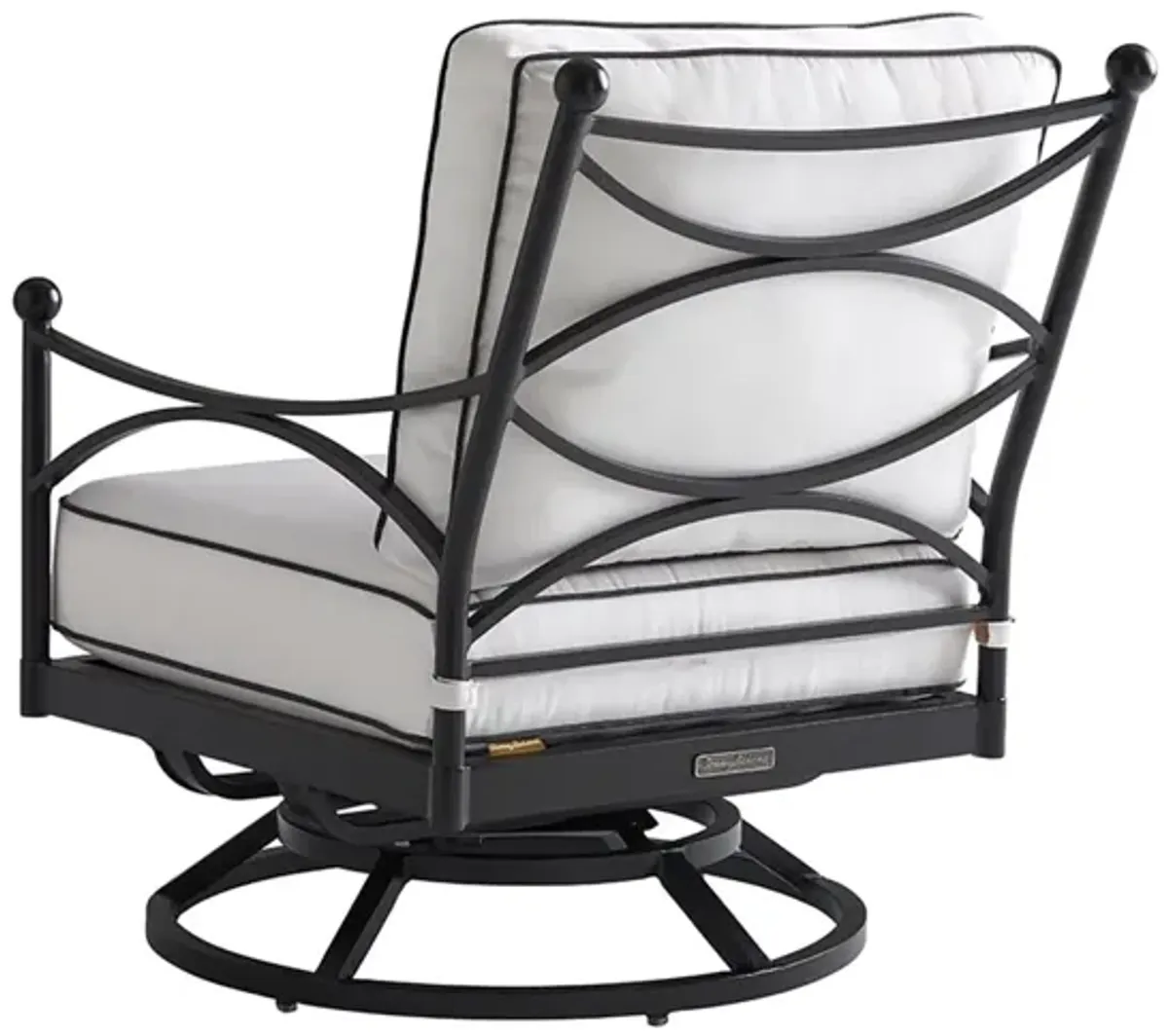 Tommy Bahama Outdoor by Lexington Pavlova Swivel Lounge Chair in Graphite/Plain Cushion