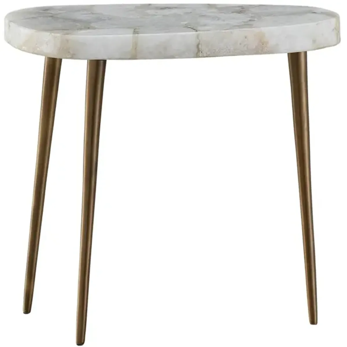 Universal Fino Gold/White Short Side Table