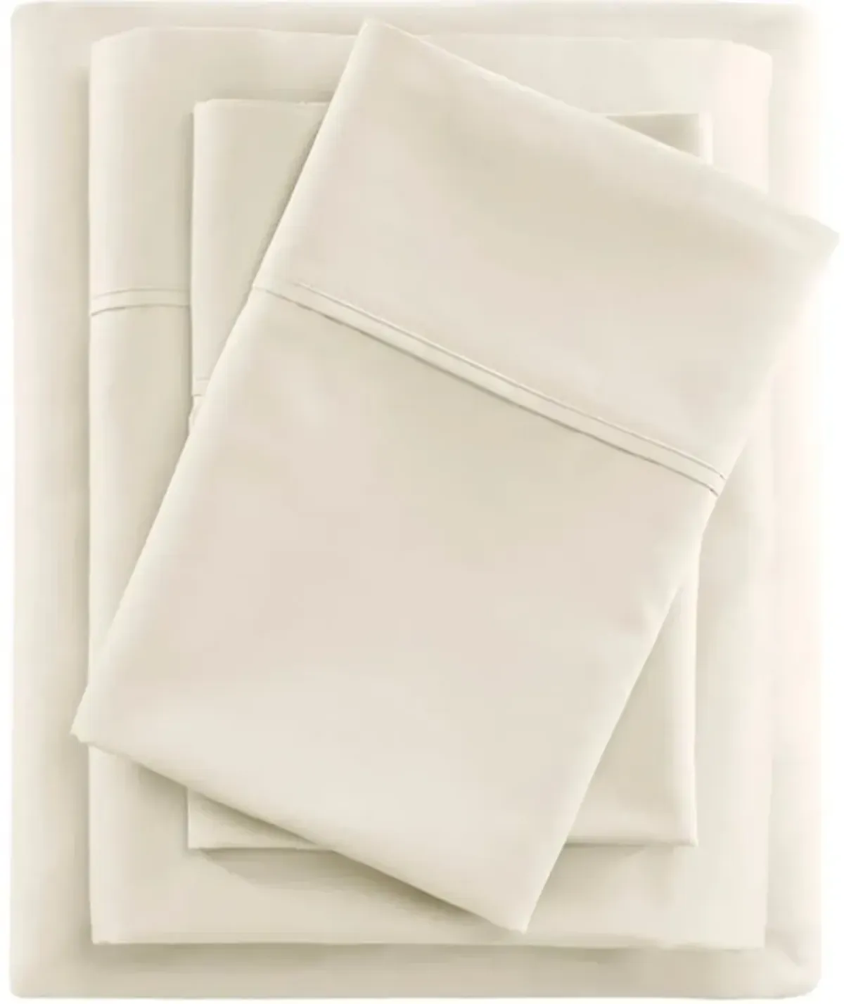 Olliix Beautyrest King Ivory 600 Thread Count Cooling Cotton Blend Sheet Set