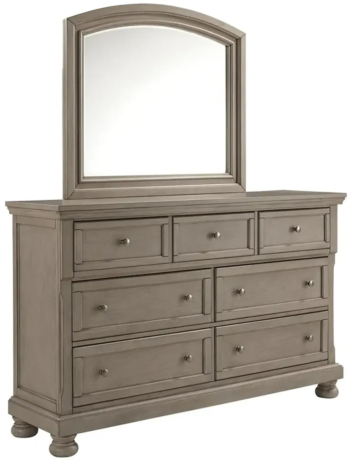 Ashley Lettner Dresser & Mirror 7-Drawer Light Gray