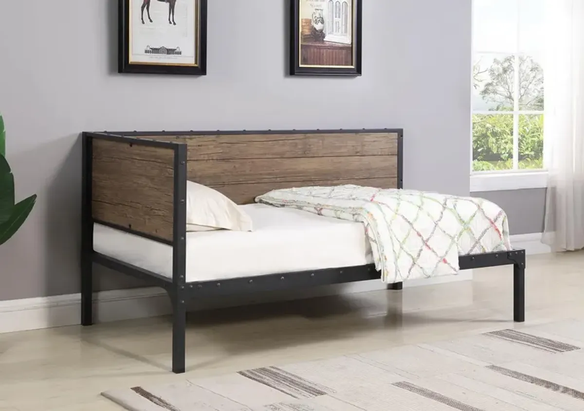 Coaster Getler Metal Twin Daybed Weathered Chestnut