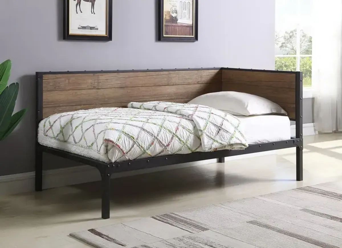 Coaster Getler Metal Twin Daybed Weathered Chestnut