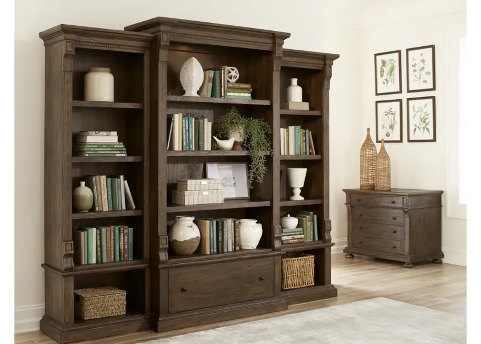 Hekman Executive Left Bookcase Java Wellington