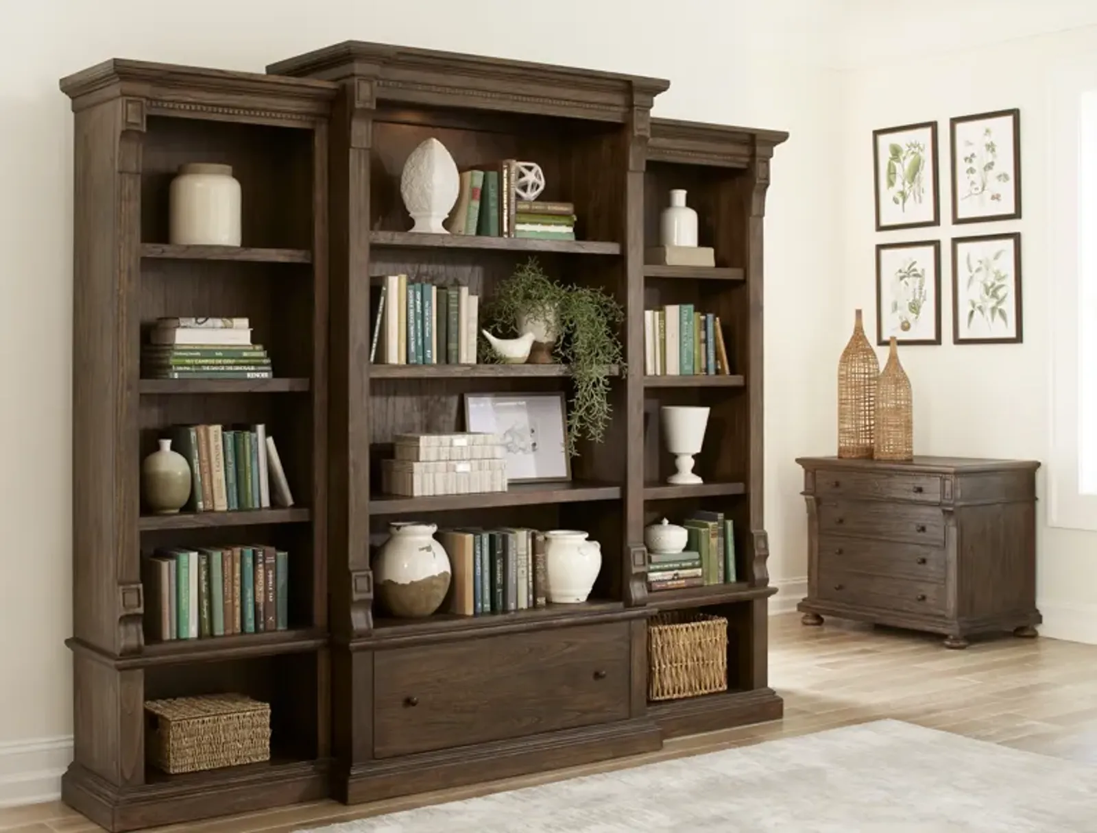 Hekman Executive Left Bookcase Java Wellington