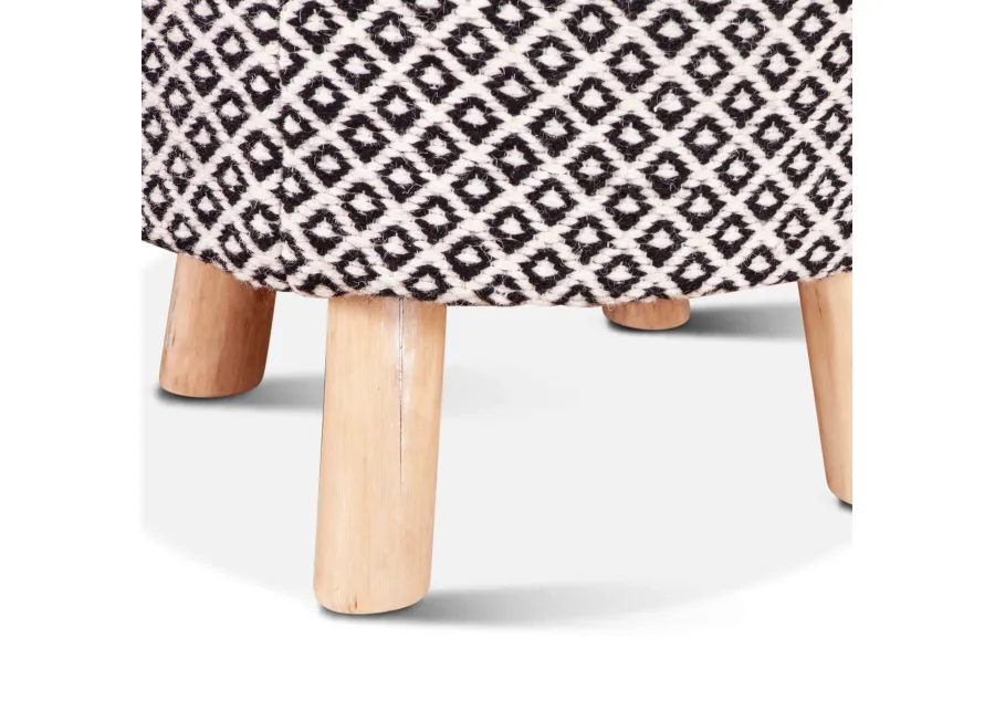 MARRAKECH UPHOLSTERED HANDLOOM DURRY STOOL