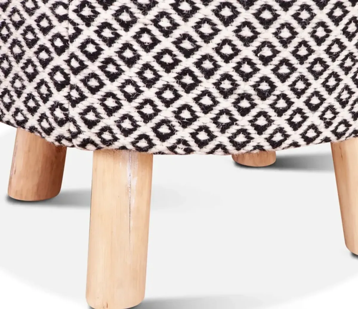 Home Trends Design Marrakech Upholstered Handloom Durry Stool