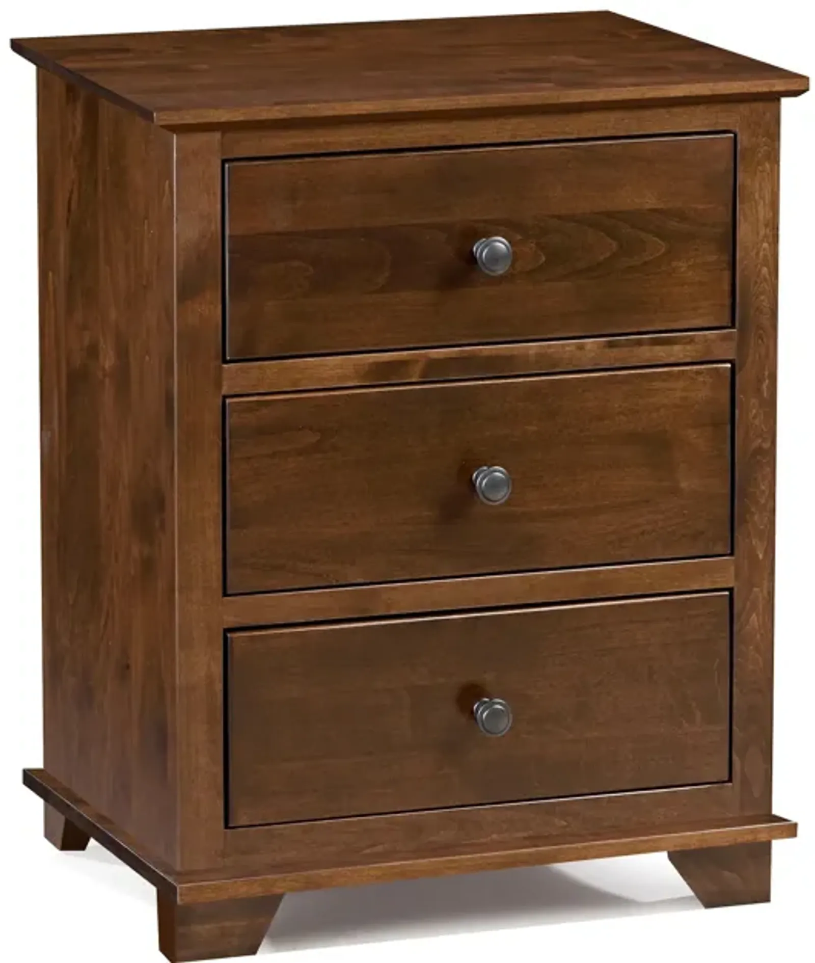 Archbold 3-Drawer Nightstand with Antique Pewter Hardware & Flagstone Finish