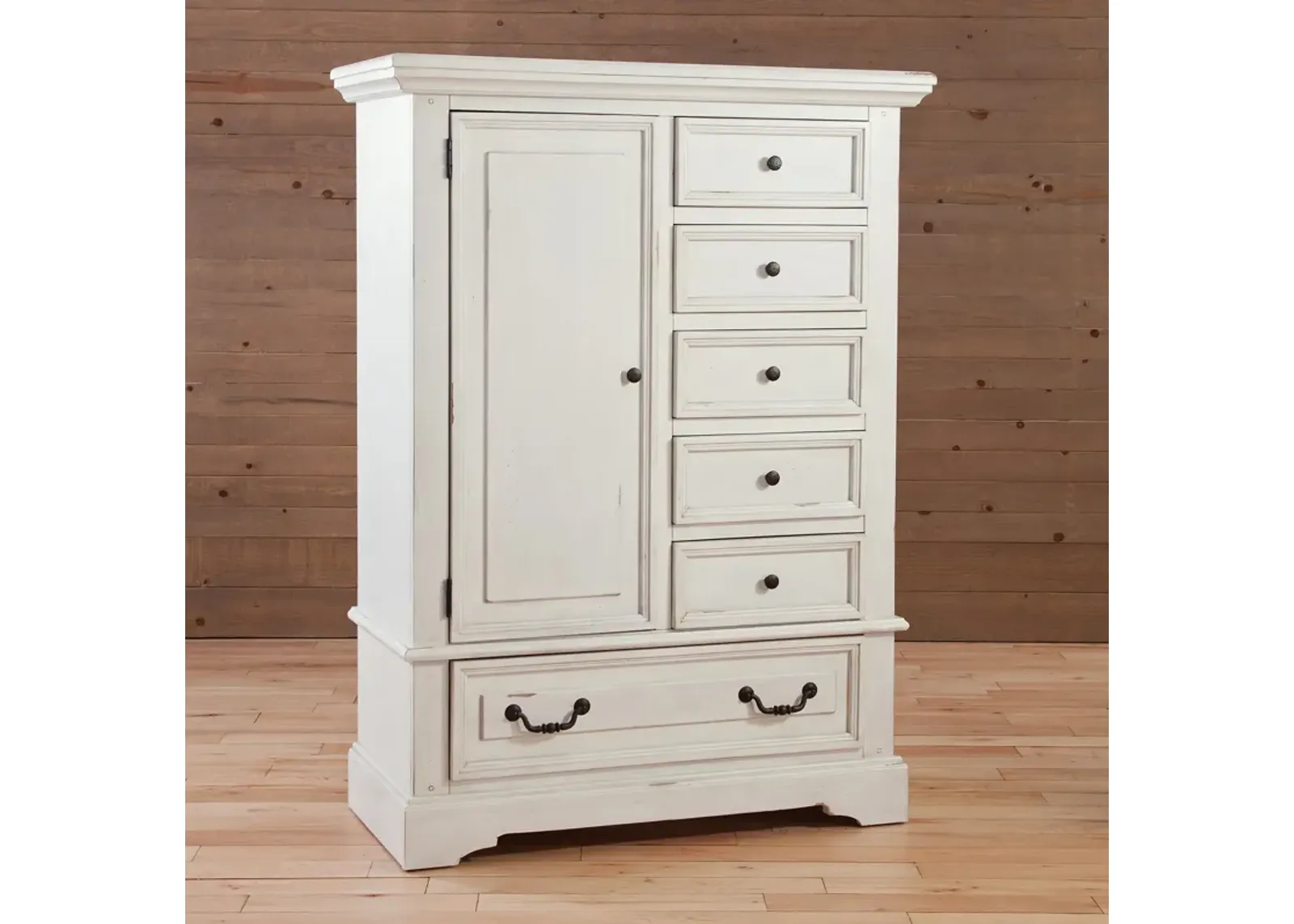 STONEBROOK DISTRESSED ANTIQUE WHITE STONEBROOK GENTLEMAN'S CHEST