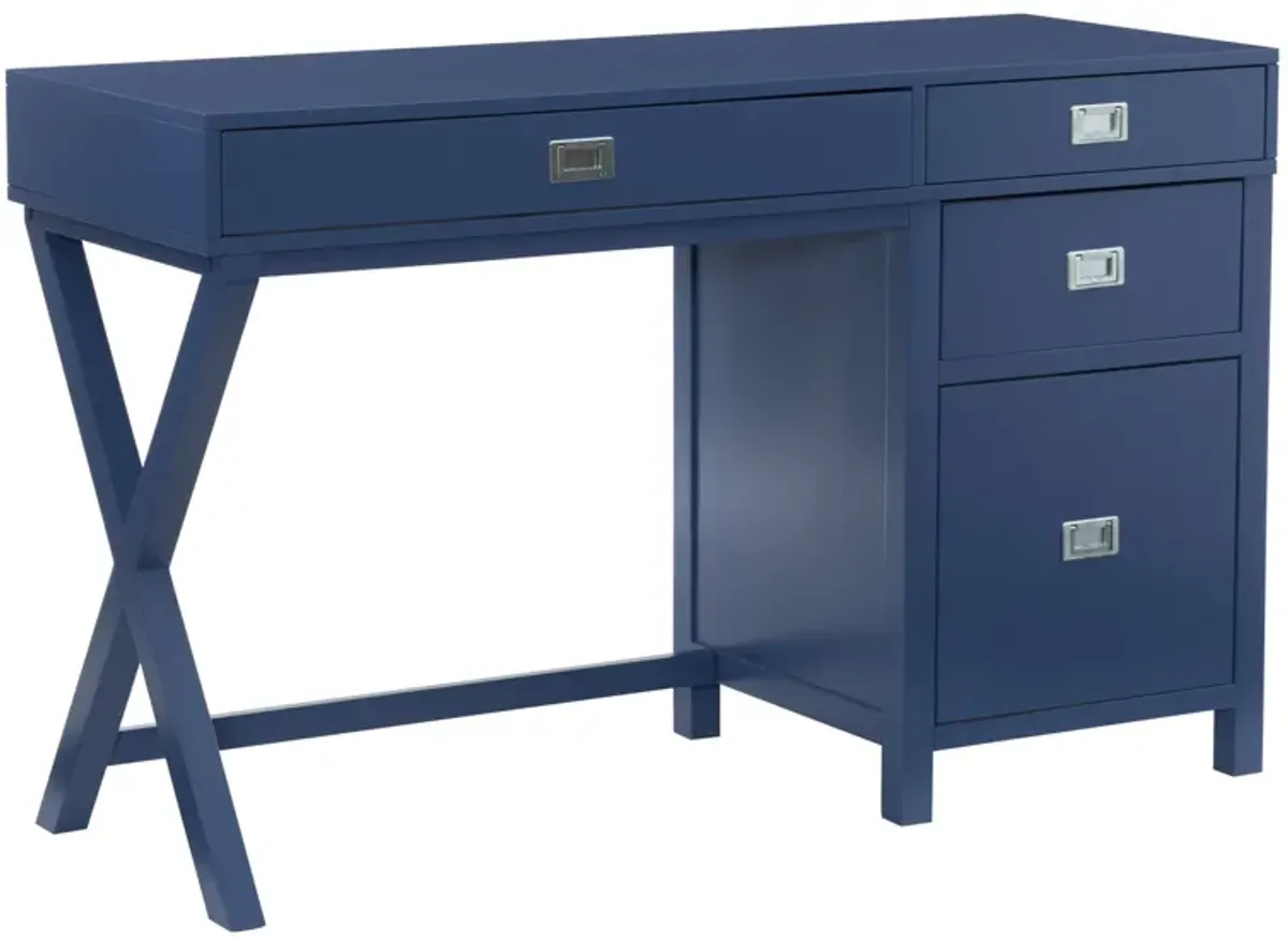 Linon Peggy Side Storage Desk Navy