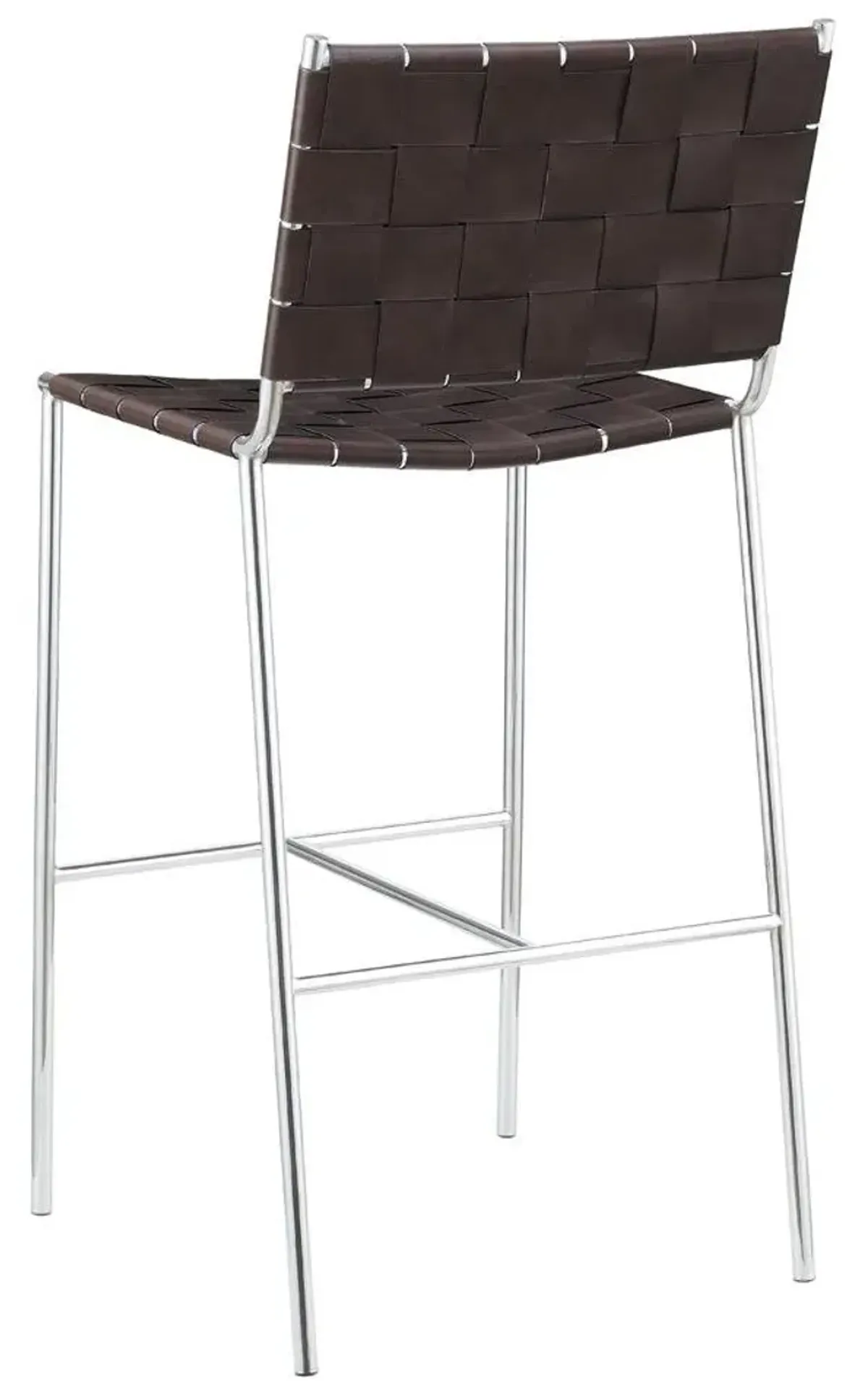 Coaster Adelaide Upholstered Pub Height Bar Stool Brown & Chrome