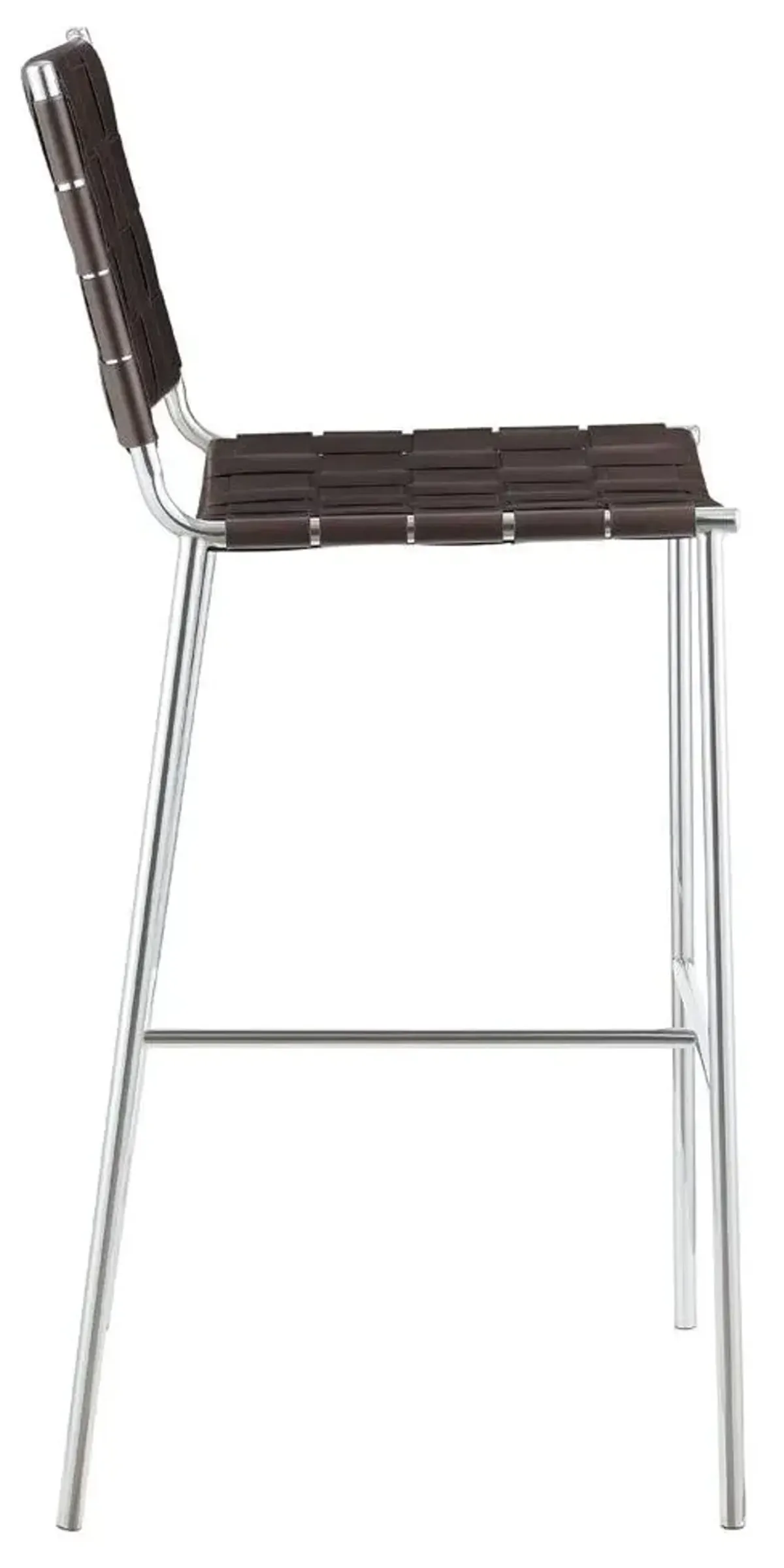 Coaster Adelaide Upholstered Pub Height Bar Stool Brown & Chrome