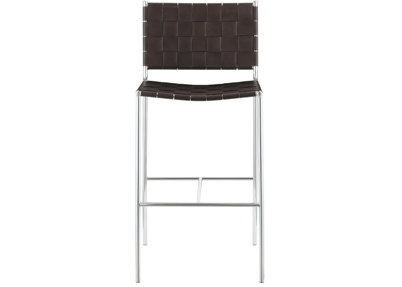 Coaster Adelaide Upholstered Pub Height Bar Stool Brown & Chrome