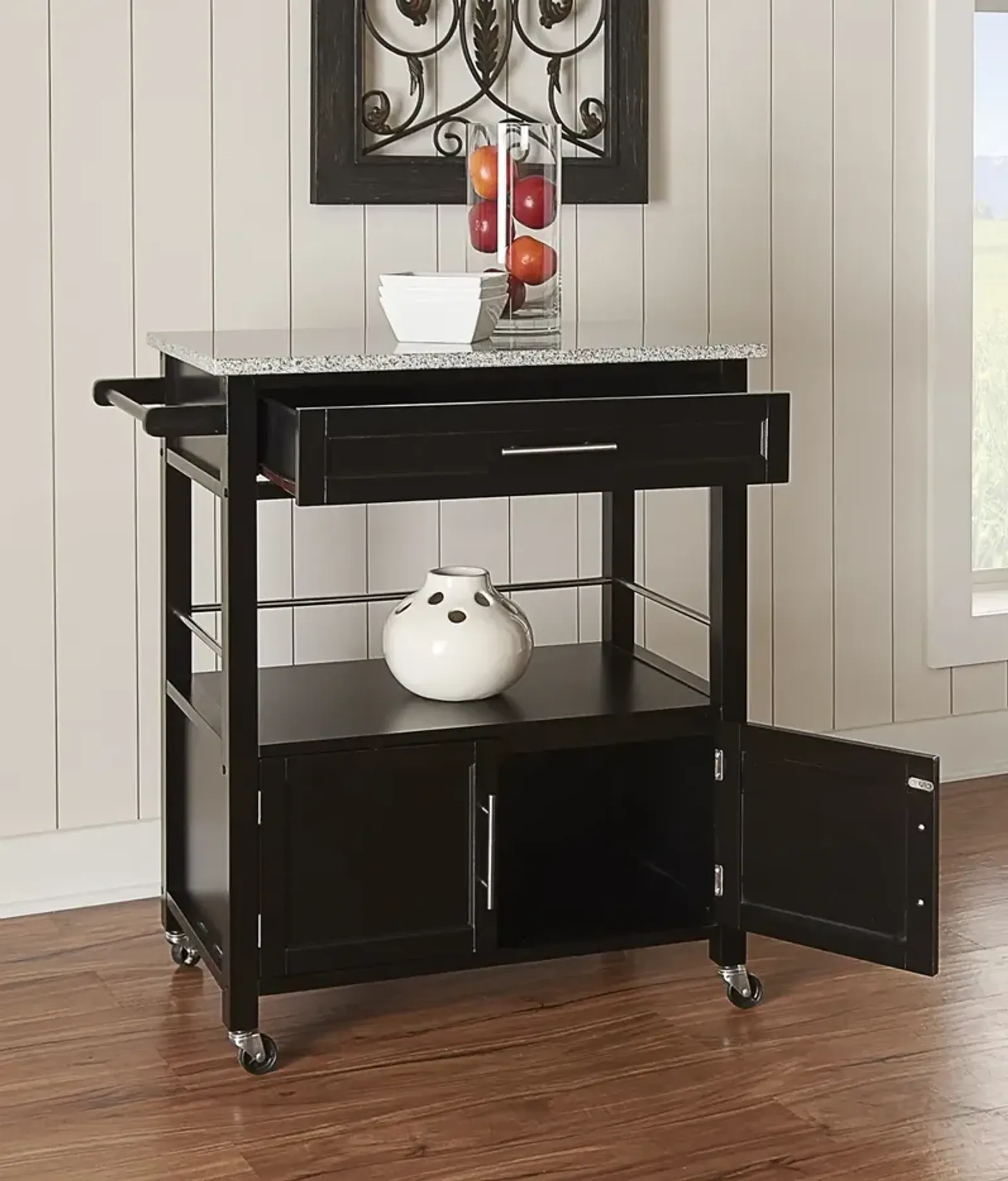 Linon Cameron Kitchen Cart with Granite Top