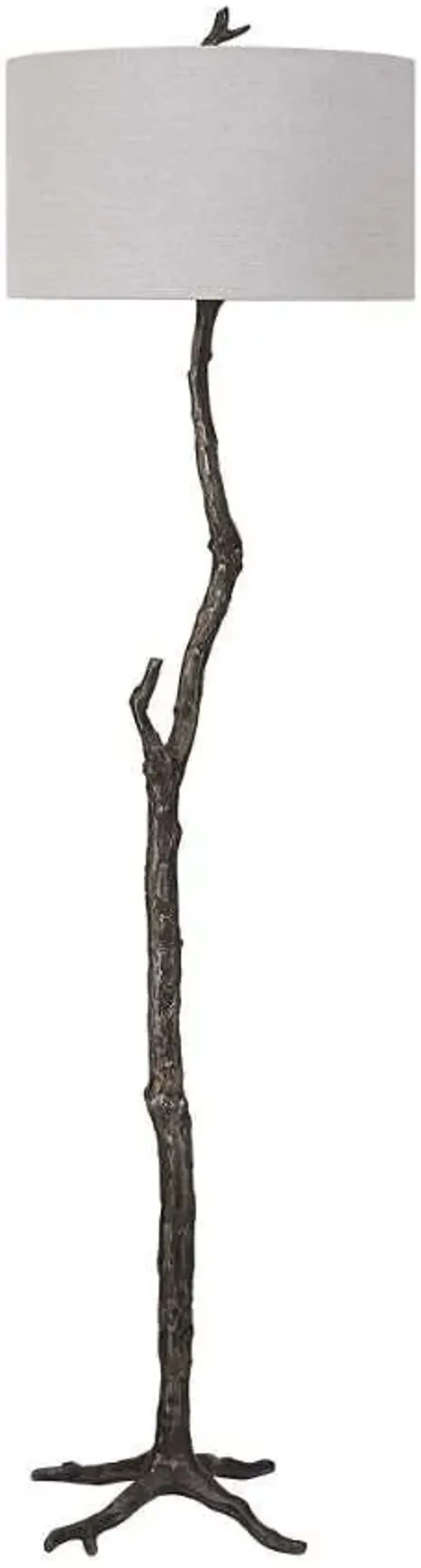 Uttermost Spruce Light Gray/Rustic Black/Silver Floor Lamp