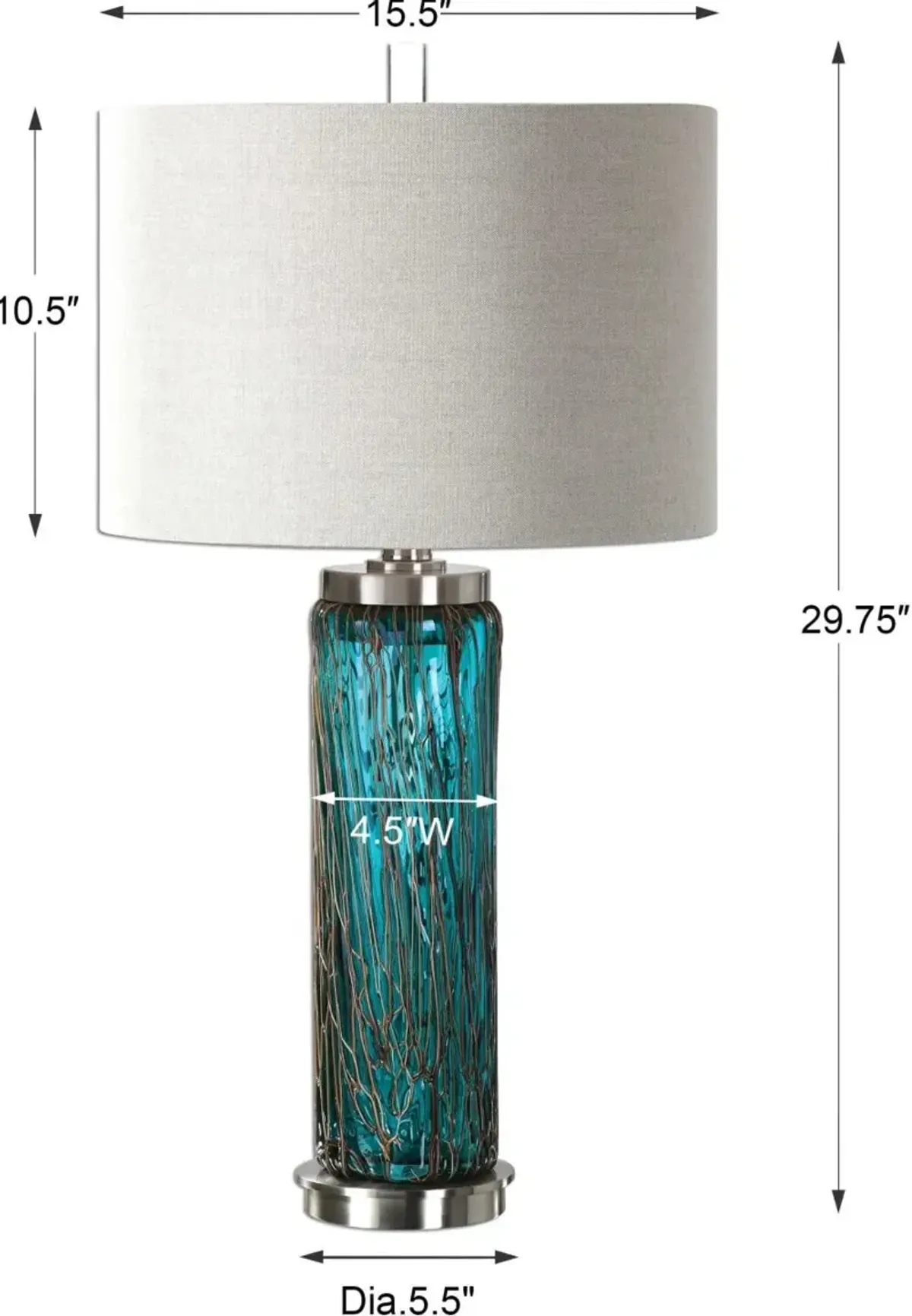 Uttermost Almanzora Blue Glass Lamp