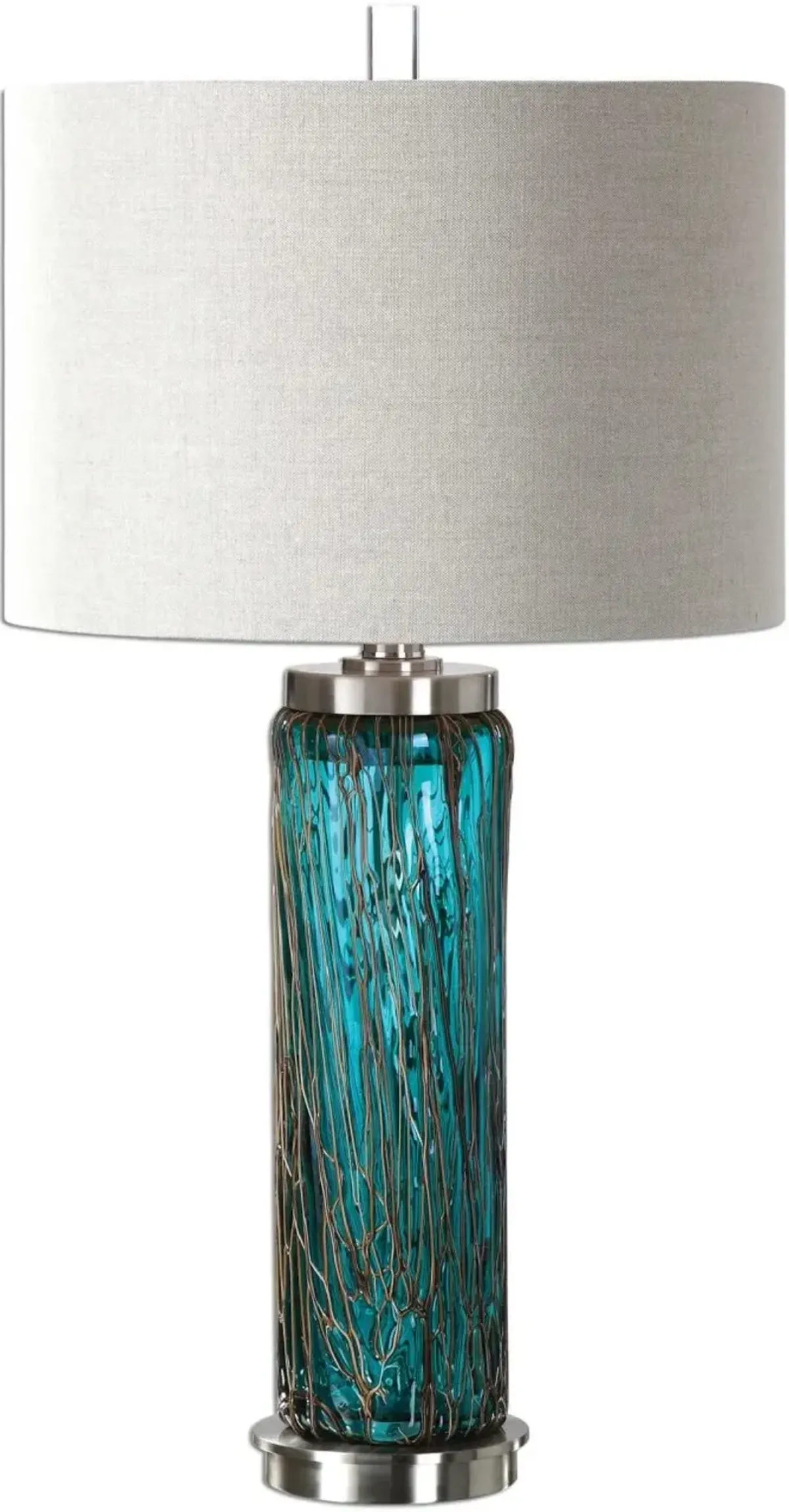 Uttermost Almanzora Blue Glass Lamp