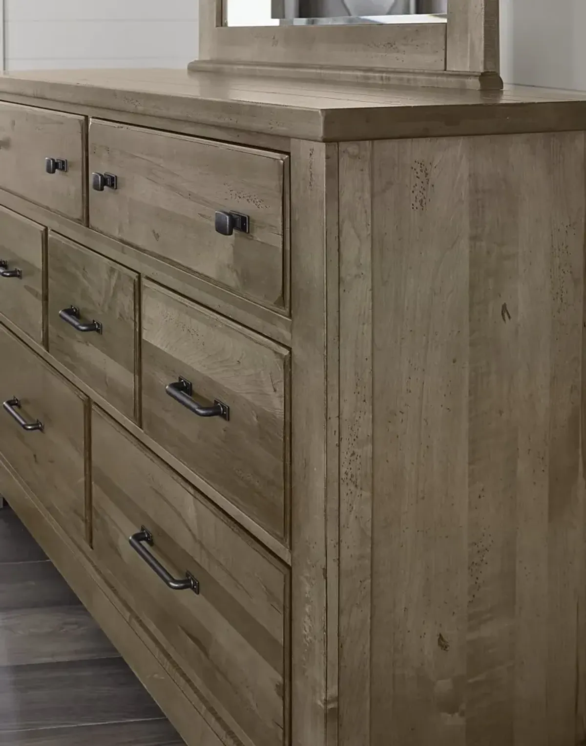 Vaughan-Bassett Cool Rustic Stone Grey 7-Drawer Dresser