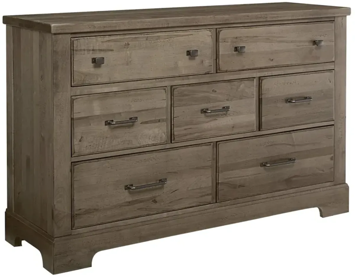 Vaughan-Bassett Cool Rustic Stone Grey 7-Drawer Dresser