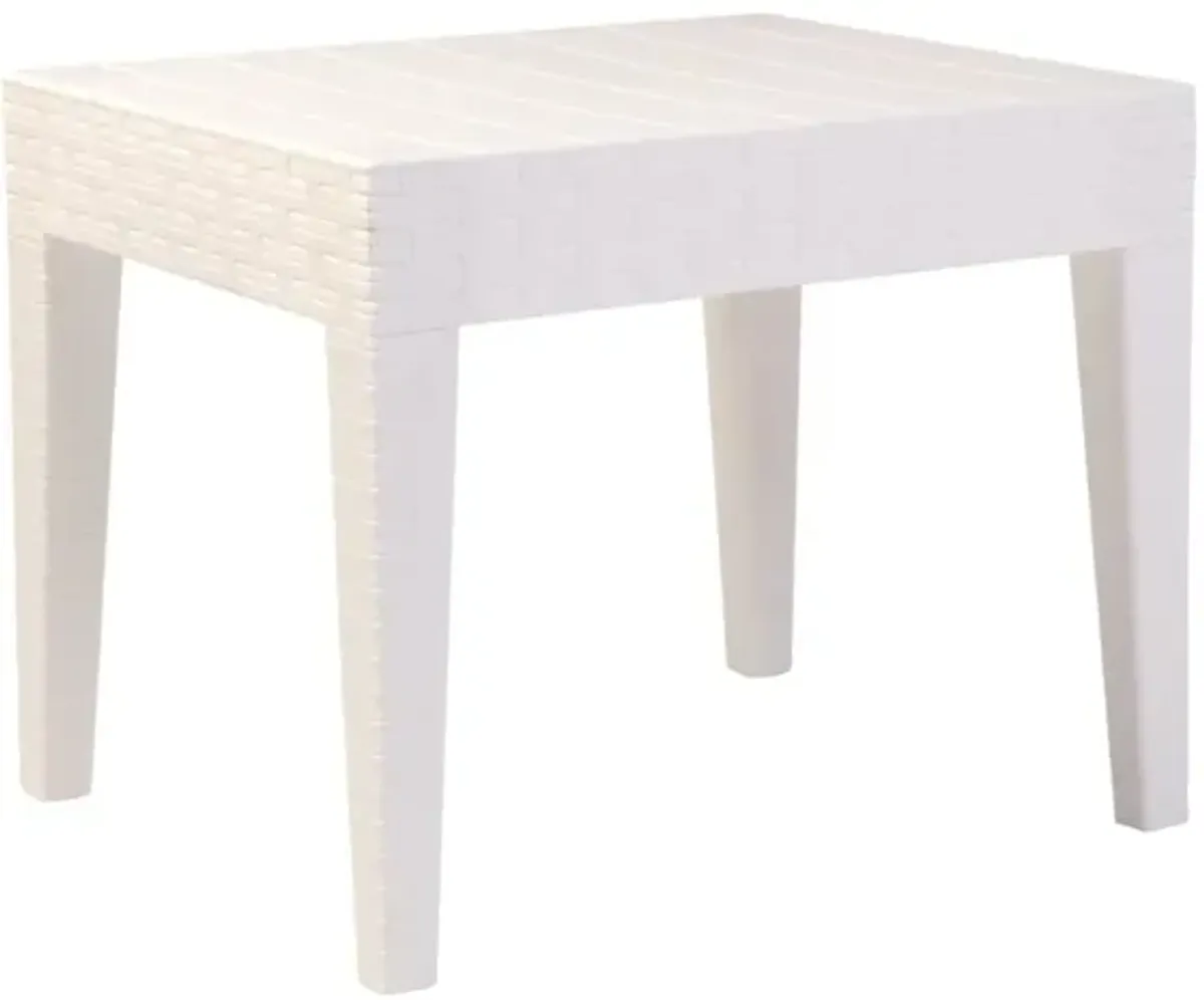 Rainbow Outdoor Alaska End Table in White